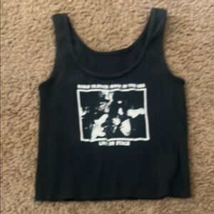 Brandy Melville Black Graphic Tank Top